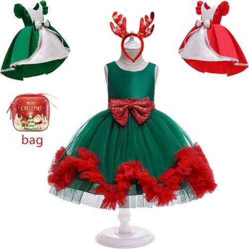 New Christmas Dress For Girls Costume Kids Dresses For Girl Princess Dress Children Evening Party Dress Children Party Xmas Gift