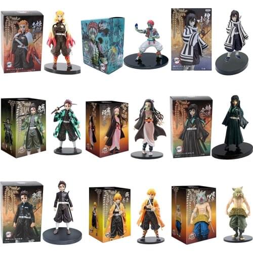 Anime figure Demon Slayer Figure Kamado Tanjirou Nezuko Action Figures PVC Model Toys Zenitsu Figurine Inosuke Kimetsu No Yaiba