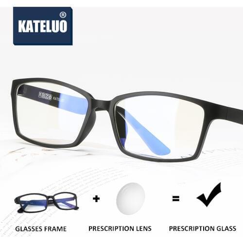 KATELUO 2020 Unisex Photochromic Prescription Glasses Optical Eyeglasses Frame Glasses with diopters minuse 13032