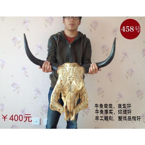 Head Arts Crafts The natural yak skull crafts really tau decorations, characteristics of mural handicraft gift ornaments