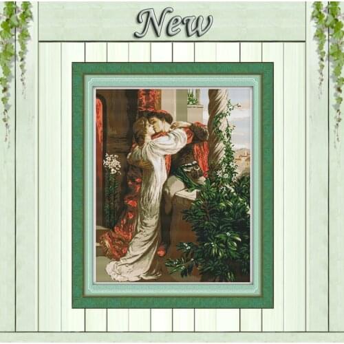 Romeo and Juliet kiss love painting counted printed on canvas DMC 11CT 14CT Chinese Cross Stitch kits embroidery needlework Sets