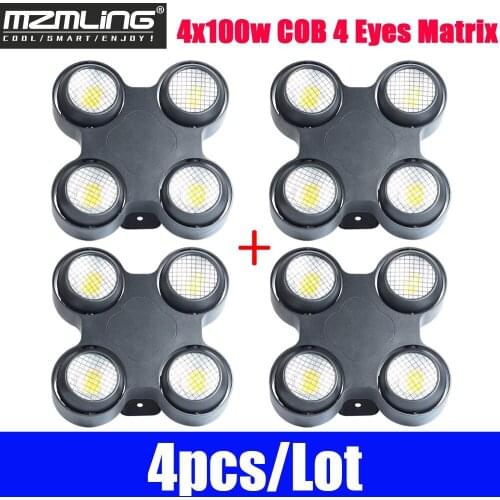 4pcs/Lot 4x100w COB 4 Eyes Matrix Light DMX512 Warm White Viewer Light Professional DJ /Bar /Party /Show /Stage Light