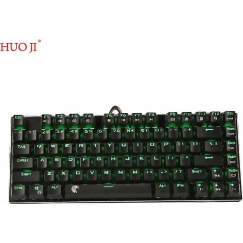 HUO JI 60% Mechanical Gaming Keyboard, E-Yooso Z-88 With Blue Switch, Compact 81-Key Hot Swap, Rainbow LED Backlight, Black