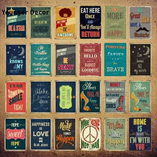 Be Awesome Metal Poster Tin Signs Be A Star Wall Art Painting Plaque Pub Bar Cafe Home Living Room Kitchen Decor YI-198
