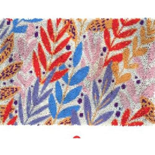 Latch hook kit with Pre-Printed Pattern For Adult Hobby and needlework Carpet embroidery Latch hook Leaves crochet carpet