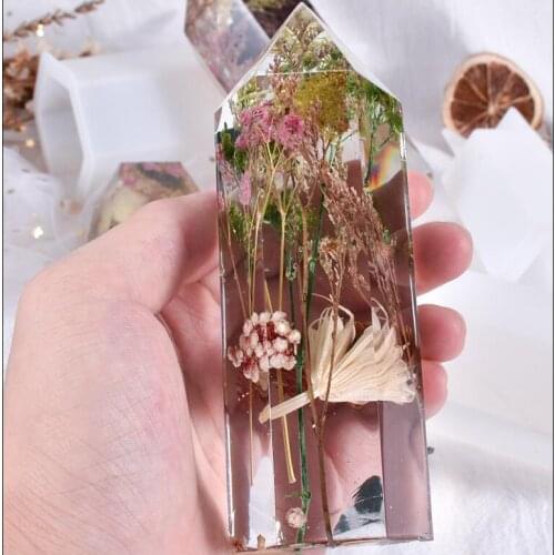 New Silicone Mould Dried Flower Resin Decorative DIY Diamond Hexagonal Cone Type epoxy resin molds for jewelry