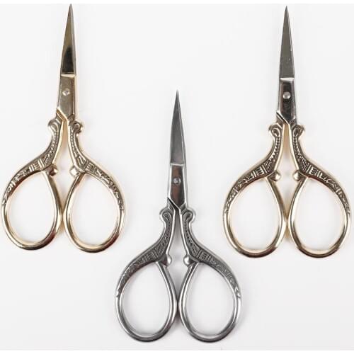 1pcs Exquisite Stainless Steel Scissors European Retro Classic Craft Sewing Handicraft Scissor DIY Stitch Home Tool