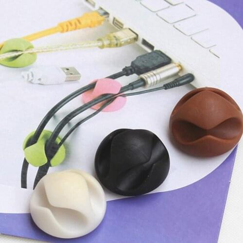 USB Cable Organizer Silicone Cable Winder Desktop Tidy Management Cable Holder