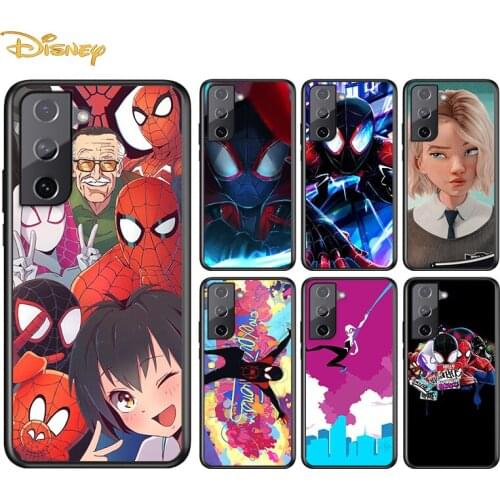 Parallel Universe Spiderman Anime For Samsung Galaxy S21 S20 S10e S9 S8 S7 S6 Plus Ultra Lite Edge 5G Silicone Black Phone Case