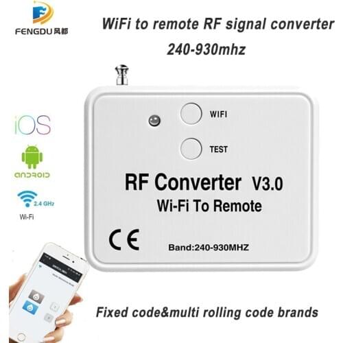Smart Home Wide Frequency 240~930Mhz Rolling & Learning & Fixed code WIFI To RF converter