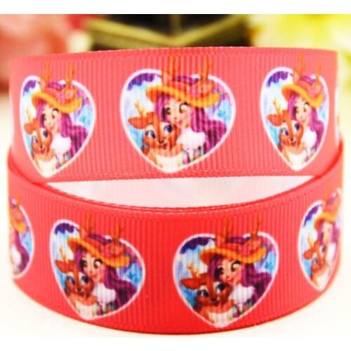 22mm 25mm 38mm 75mm ENCHANTIMALS cartoon printed Grosgrain Ribbon party decoration 10 Yards X-04630