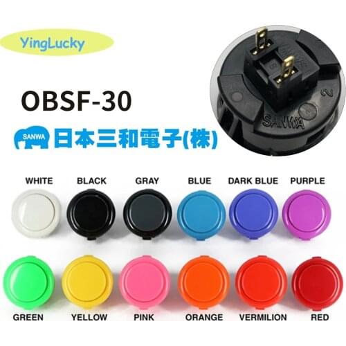 2 PCS SANWA OBSF-24 Push Button 24MM Zero delay Arcade Game Button Original SANWA Made In Japan