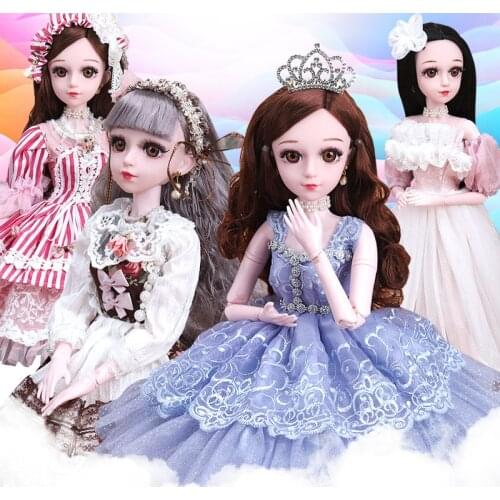 60cm BJD Doll with Princess Clothes Accessories Movable Jointed 1/3 Dolls Wedding Gown Dress Toys for Girls Gift