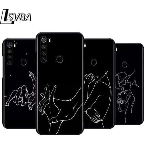 Minimalist Line Love Silicone Phone Case For Xiaomi Redmi Note 9 9S Max 8T 8 7 6 5 Pro 5A 4X 4 Soft Black Cover
