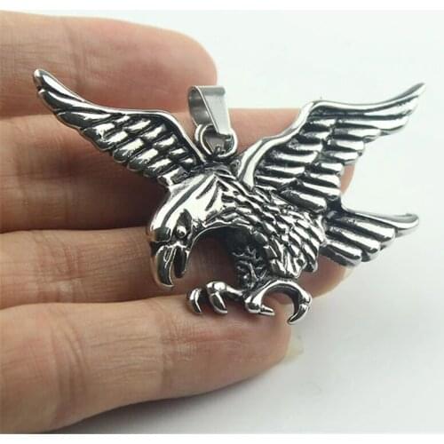 Unisex Men Women Silver color 316L Stainless Steel Eagle Biker Pendant