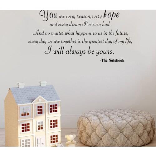 I will always be yours Love Quotes Wall Sticker Motivational Saying Wall Decals For Home Bedroom Decor Vinyl Art DW9356