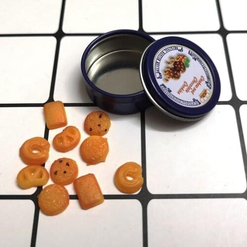 1set Cute Miniature Food Mini Cookies with Box Play Doll Food for Barbies Blyth Dollhouse Kitchen Toys