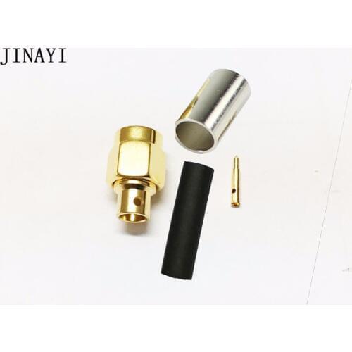 100pcs SMA Female /plug male solder with Bushing semi-rigid RG402 0.141" connector Adapter