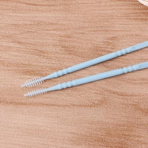 50 pcs / box Double-headed Dental Brush Teeth Sticks Floss Pick Toothpick M76F