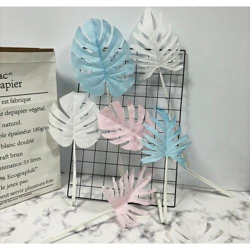 9pcs Large Leaf Artificial Plant Monstera Plant Wall Accessories Wedding Decoration Flower Photography Props For Home Decor