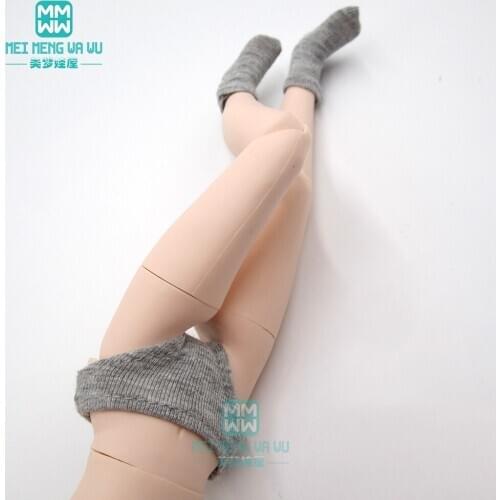 Accessories for dolls for Blyth Azone 1/6 doll Fashion Plain underwear, socks set white, gray, pink