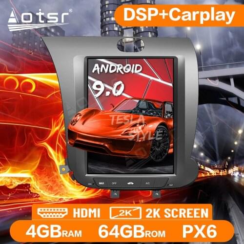Tesla Big Screen Android 9.0 Car Radio GPS Navigation For Kia Cerato/K3/Forte 2013-2017 Multimedia Player PX6 Auto Audio Stereo