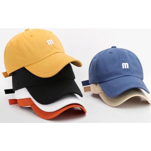 Hat M Letter Embroidered Peaked Cap Mens All-Match Curved Brim Cotton Soft Top Adjustable Fashion Simple Female Baseball Cap