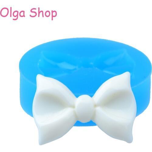 FYL414 28.6mm Ribbon Silicone Push Mold - Bowknot Mold Fondant Craft, Cupcake Topper, Candy, Jewelry, Cookie Biscuit, Resin Mold