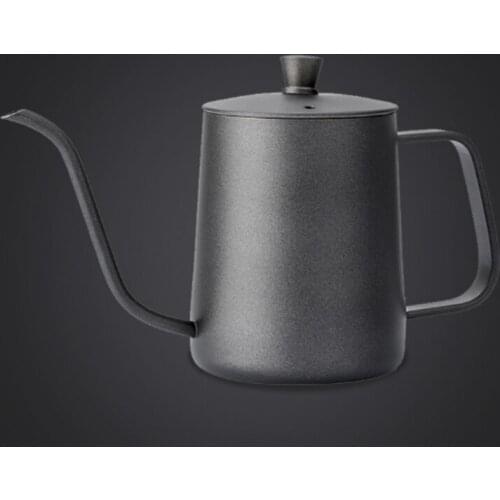 Fire heating simple stainless steel, matte covered gooseneck pot long mouth pot, coffee pot teapot hand punched pot 600ml