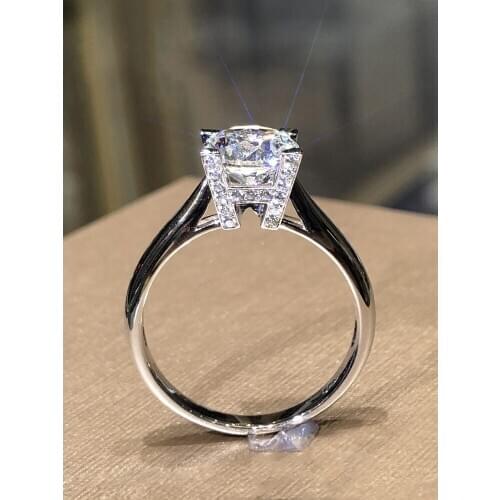 14K White Gold 4 claws Moissanite Ring 1ct creative design Engagement Anniversary Ring HW English Alphabet