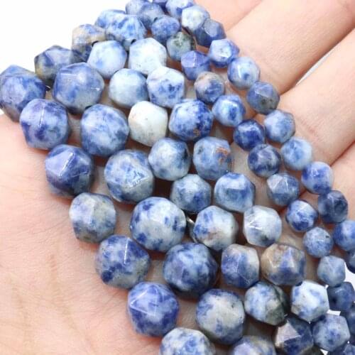 Natural Stone Faceted Blue Sodalite Jaspers Loose Spacer Beads For Jewelry Making DIY Bracelet Necklace Accessories 6/8/10mm