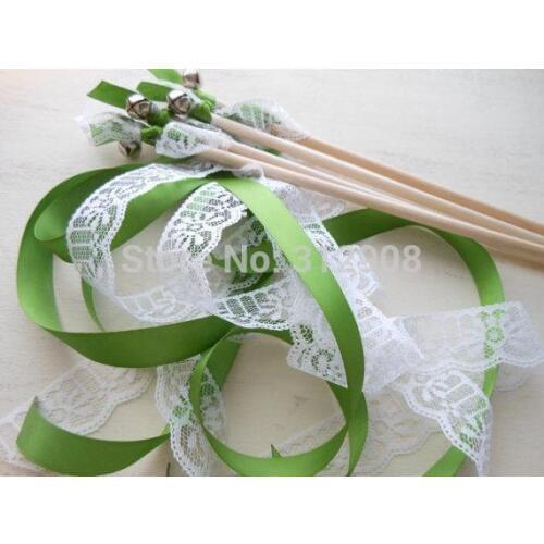 Style D New Arrived 3 Ribbons stick wedding wands with lace Mult-colour Ribbon Birthday Party ,christamas ribbon Sparklers