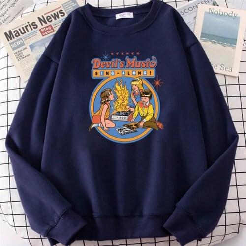 New Arrival Autumn Tops Satan Demon Grim Reaper Pullovers Scary Cartoon Satanist Hell Ullzang Sweatshirt Casual Harajuku Style