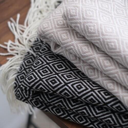 Newly Acrylic Nordic Knitted Throw Thread Blanket on the Bed Sofa Plaids Travel Nap Blankets Soft Towel Bed Tapestry With Tassel