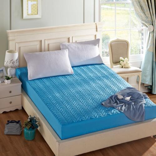 Solid quilted Mattress protective Cover/scanding cotton bed protection pad with Rubber stuffing