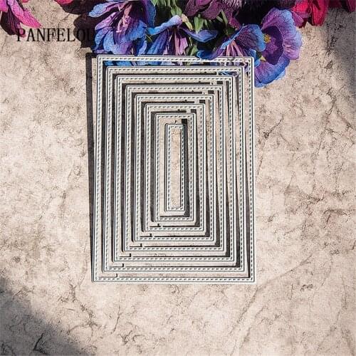 PANFELOU 1lot=8pcs Rectangular line metal craft Carbon Steel Cutter paper die cutting dies Scrapbooking/DIY Embossing cards