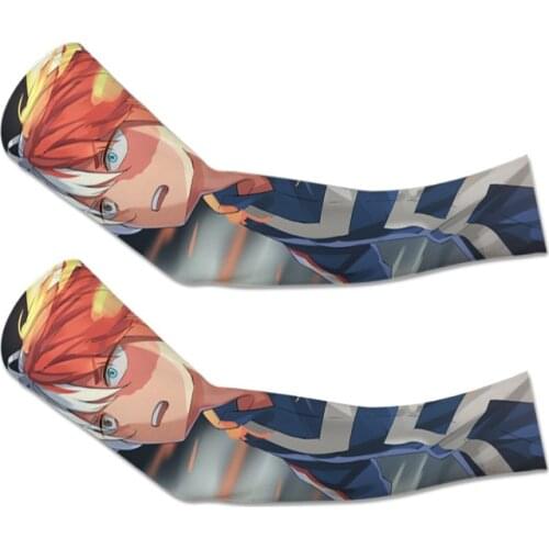 Hot New Japan Anime Hero Academy Glove Cartoon Deku Ice Silk Cuff Summer Sun Protection Sleeve Cosplay Oversleeve Arm Guard