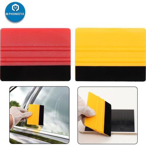 Plastic Felt Edge Squeegee 4 Inch for Car Vinyl Film Wrapping Scrapers Applicator Tool for Auto Vehicle Window Film Vinyl Decals