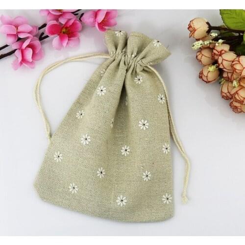 Cotton Gift Bag 50pcs/lot 10x14cm Fabric Cotton Gift Jewelry Packaging Storage Drawstring Bags Pouch