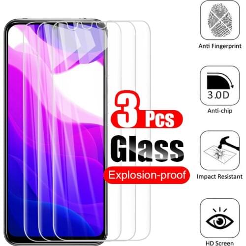 3Pcs clear tempered glass for xiaomi mi 10 lite sheet protective film for xiaomi xiomi mi 10t lite light screen protector