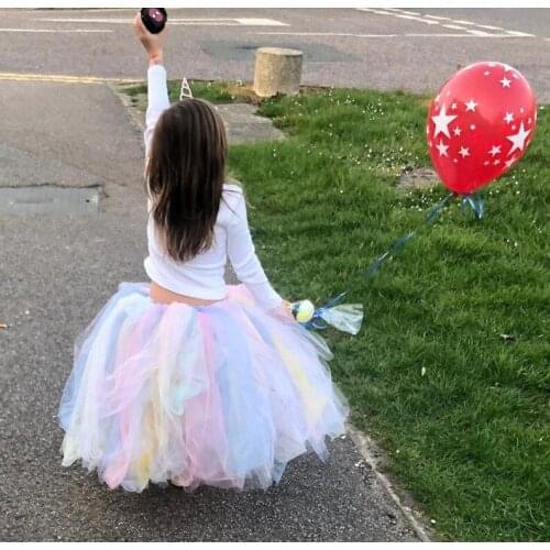Rainbow Kids Girls Tutu Skirts with Headband Unicorn Knee Length Tutu Skirt Girl Kids Pettiskirt Baby Girl Clothes for Birthday