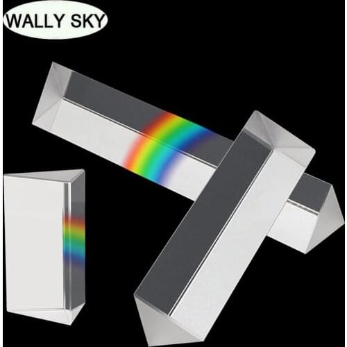 Multiple Sizes Physics Optical Glass Triangular Prism Educational Teaching Light Spectrum Prisms Rainbow Student Presents Lens
