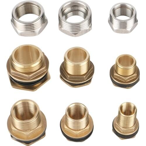 1/2" 3/4" 1" Female Male Thread Brass Connector Garden Water Reducer Connector Water Tank Aquarium Water Tap Faucet Coupling 2Pc