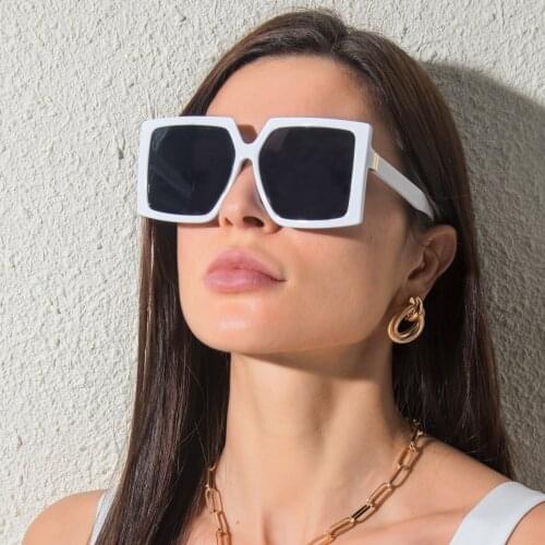 Black Square Oversized Sunglasses Women Big Frame Colorful Sun Glasses Female Mirror Oculos Leopard Unisex Gradient Shades UV400