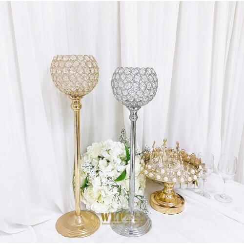 European-style wedding single-head candle holder props crystal hollow crafts ornaments