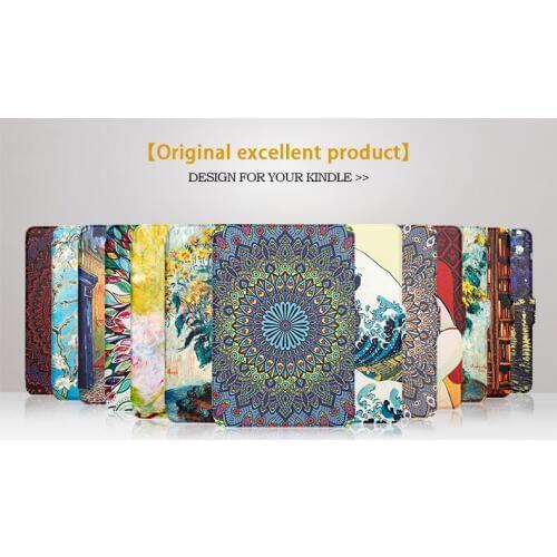 TPU Case For Amazon Kindle Paperwhite 1/2/3 Smart Cover Painting eBook Case for Kindle Paperwhite 1/2/3 with Auto Wake/Sleep