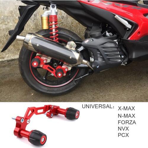 Universal Motorcycle Adjustable Exhaust Pipe Sliders Falling Protector for Yamaha NVX NMAX 155 XMAX 300 PCX 125 Forza Lexi