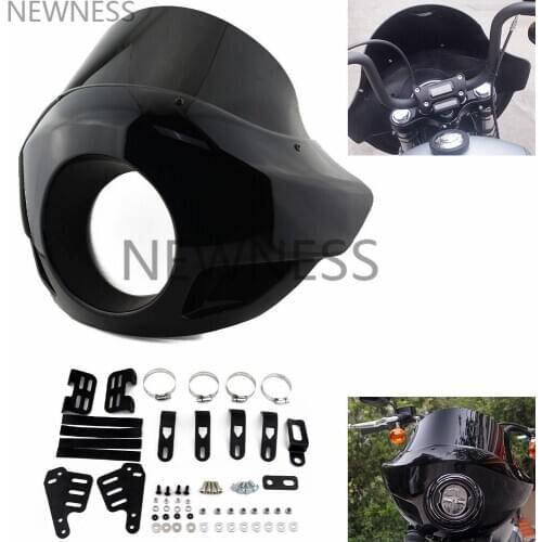 Bike 35mm-49mm Forks Universal Motorcycle 5.75" Headlight Fairing Headlamp Cover Windscreen Head Lamp Front Mask Cowl
