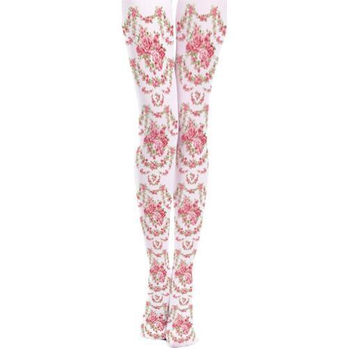 2018 Spring New Festive Pink Flower Printing Pantyhose