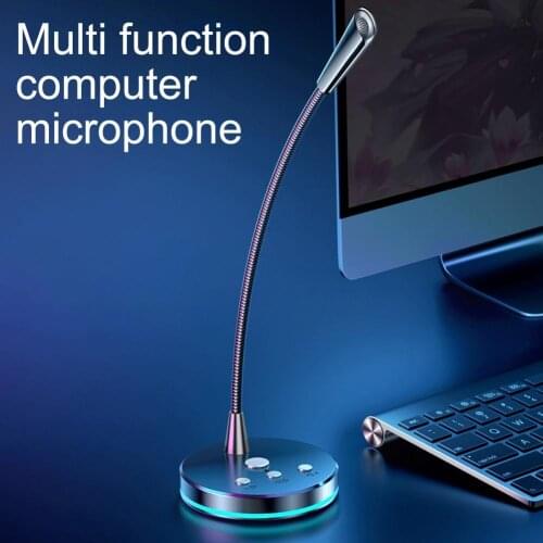 Mircophone Omnidirectional Multifunctional USB Plug/3.5mm Audio Interface High Sensitivity Computer Microphone for Gaming